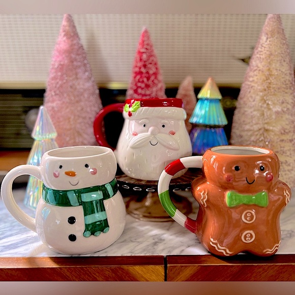 ✨NEW🎅🏻Holiday Time Santa Gingerbread Snowman Christmas Holiday Mug Set🎄 - Picture 2 of 14